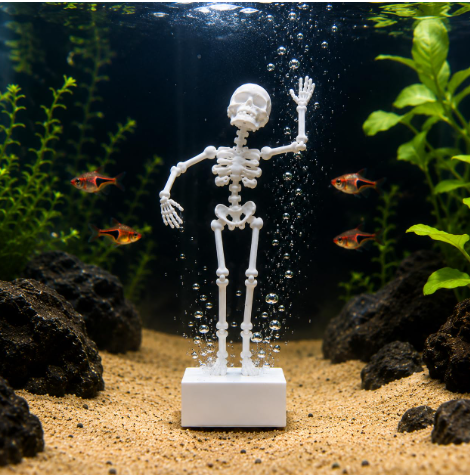 Dancing Skeleton Aquarium Ornament